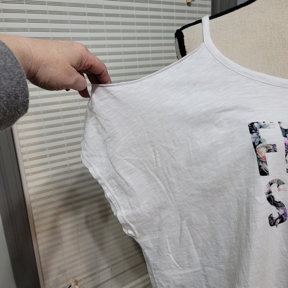 Lane Bryant Floral "Femme Squad" Cold Shoulder Tee - Picture 7 of 9